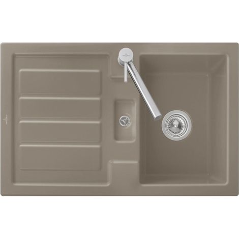 Flavia 45, Éviers encastrés, 800 x 510 mm, L'évier est réversible, Évier à encastrer, Évier réversible, Évier inclus Vidage automatique Fossil
