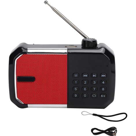 Enceinte Bluetooth FM Portable K‑87, Lecteur Audio USB avec Support Carte Mémoire, Rouge (1/5)