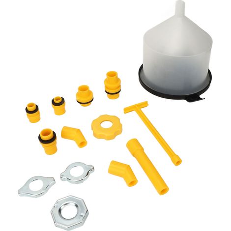 Kit 15 pièces entonnoir liquide de refroidissement argenté anti-débordement pour voiture yacht bateau adaptateur purgeur fluide (1/5)