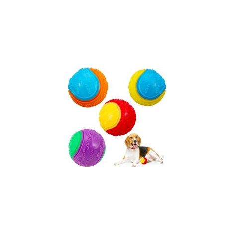 Palline per cani, confezione da 4, palline per cani con fischietto, adatte a cani di taglia media e grande, giocattoli interattivi per cani per giocare, fare esercizio e addestrare, giocattoli per can