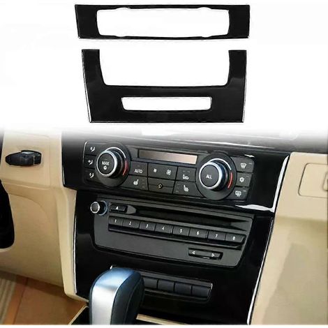 2er-Set Auto-CD-Klimaanlagen-Bedienfeld-Abdeckungsaufkleber Zierleiste Carbonfaser für BMW 3er E90 E92 2005-2012 Auto-Innenausstattung - JXLGV (1/4)