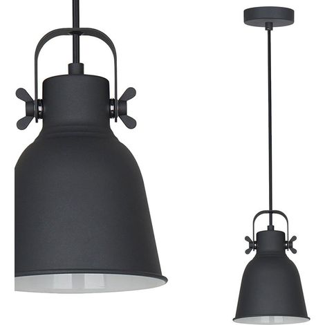 Italux Lavare - Lámpara colgante escandinava blanca, negra 1 luz con pantalla negra, blanca, E27 (1/3)