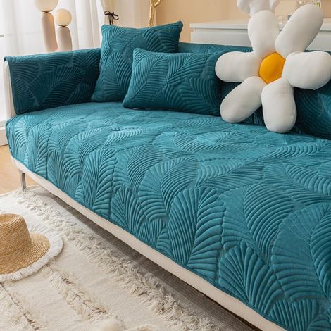 Superweicher, universeller, rutschfester L-förmiger Eckbezug für Sofa (rechts/links), waschbar, Wohnzimmer, 90 x 210 cm