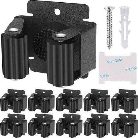 10 pièces de support d'appareil. Porte balai mural. Porte balai mural. porteoutils de jardin. Support mural pour vadrouille. Balai. Pelle. outils (1/4)