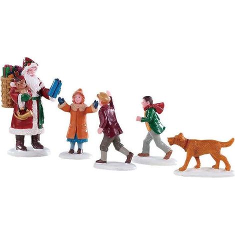 Lemax Set 5 Papa Christmas 92745 Villaggio Di Natale Natalizio