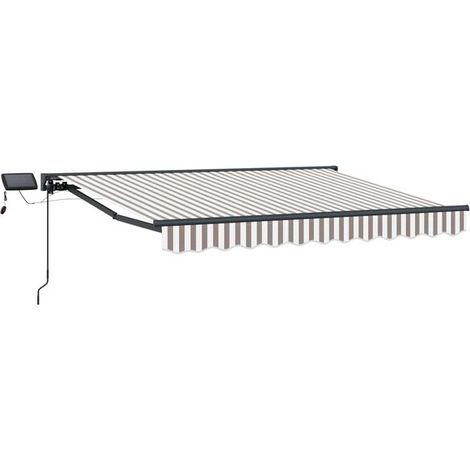 Cadre de store à persiennes manuel avec éclairage LED, gris clair et blanc, 3,5 x 2,5 mètres (1/5)