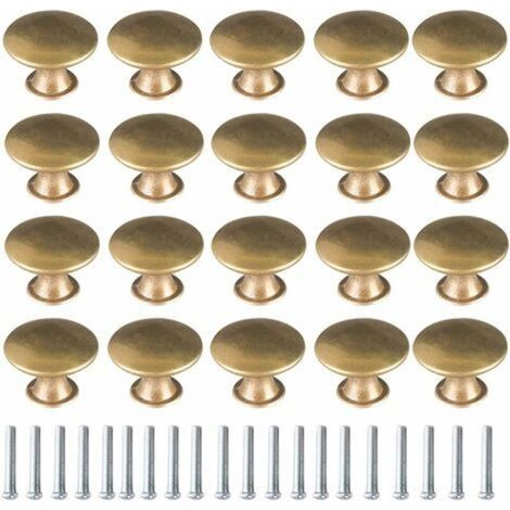 20 Pieces Vintage Brass Door Knobs, Brass Handles, Furniture Knobs, Drawer Door Knobs, Vintage Furniture Handles for Drawers, Cabinets, Kitchen Cupboards (1/4)