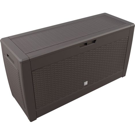 Cassapanca da giardino, 310L effetto rattan, resistente alle intemperie (1/5)