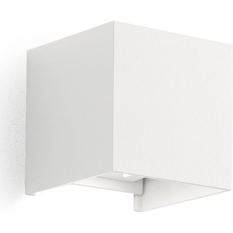 Applique alluminio gea led henk q ges865c led ip65 3000°k fascio regolabile lampada parete biemissione moderna cubo esterno