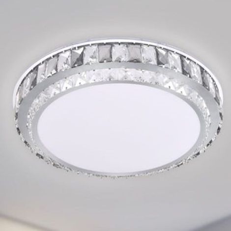 TrAdE Shop Traesio - Plafoniera Soffitto 65w ø50cm Led Design A Strati Cristalli Rotondo Luce Fredda 48316 - (1/4)