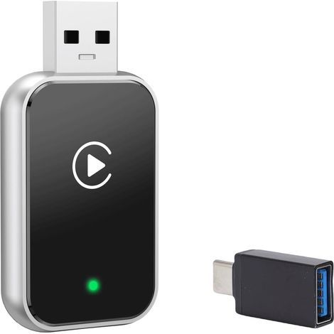 Adaptateur sans Fil, câblé vers sans Fil, WiFi 5,8GHz, Bluetooth 5.0, reconnexion Automatique, Connexion Stable pour Les Voitures équipées d'un câblé intégré (1/5)