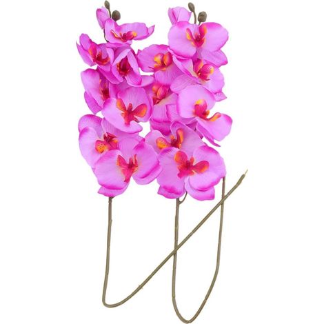 Orchidées Artificielles Fleurs Délicates en Tissu Réalistes Lot de 2 8 Têtes Design Élégant et Naturel pour Décoration Intérieure et Extérieure sous Abri (1/5)