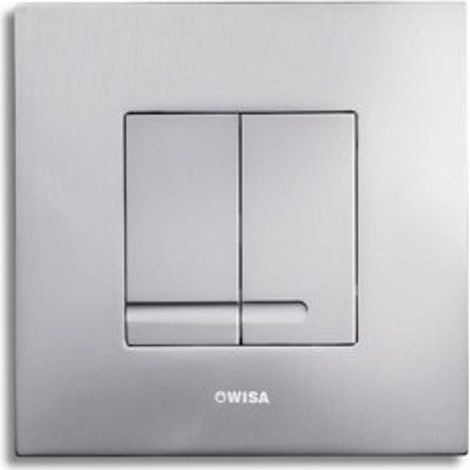 Wisa Delos Plaque de commande 16x16cm carré avec chasse d'eau double en plastique chrome mat