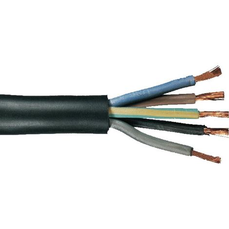 Gummileitung H07RN-F 5 x 1,5 - 10 Meter, schwarz Kabel & Leitungen