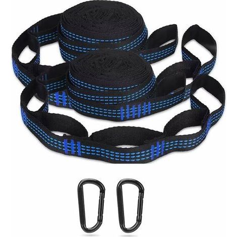 Hammock Straps for Hammock, Hanging Chair, Swing, Camping Hammock Attachment, Hiking, Outdoor with 2 Hammock Ropes + 2 Hook Carabiners (1/5)