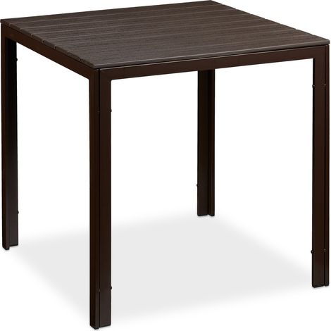Tavolo quadrato da esterno giardino balcone 80 x 80 x 75 cm stabile per 4 persone in metallo marrone 130008310