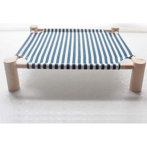 1 lit surélevé pour animaux, toile respirante, cadre en pin, lavable, intérieur et extérieur
