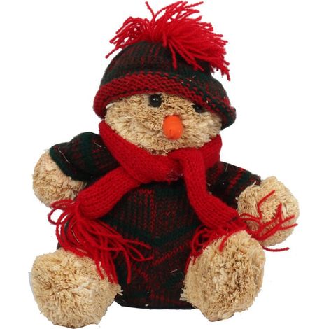 Muñeco de nieve de serrín con traje marrón - Figura de 20 cm (1/2)
