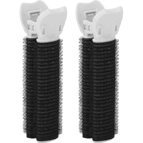 Lot de 2 bigoudis volumateurs portables à pinces pour cheveux, outil de coiffage pour frange et frange, pour femmes et filles (noir) (1/5)