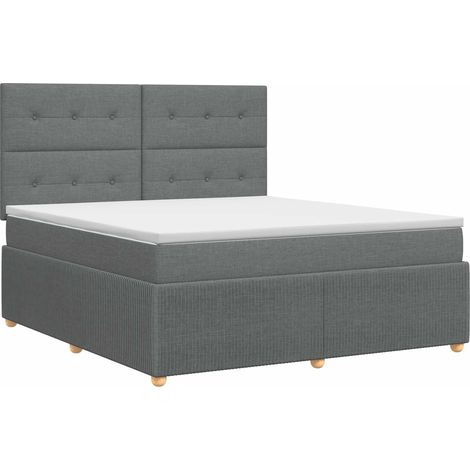 Maison Exclusive - Letto box spring con materasso Grigio Scuro 140 x 200 cm (1/5)