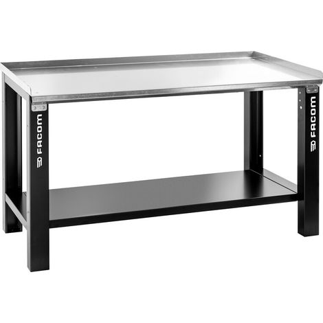 Facom – Établi modulable 1.5 m – Dessus tôle galvanisé 2.5 mm – Résistance statique 850 kg – Fixation au sol possible (1/8)