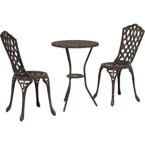 Maison Exclusive - Set Bistro da Giardino 3 pcs Bronzo Alluminio