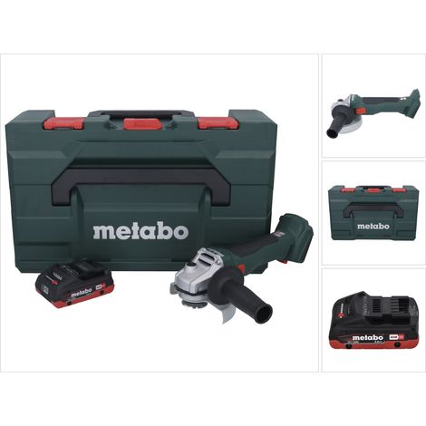 Metabo W 18 L BL 9-125 Amoladora angular sin cable 18 V 125 mm Sin escobillas + 1x batería 4,0 Ah + metaBOX - sin cargador