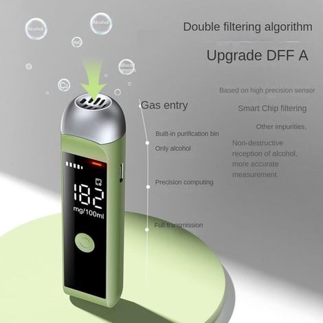 Alcootest numérique, alcootest rechargeable, alcootest automatique, éthylotest portable, testeur d'alcoolémie (1/5)
