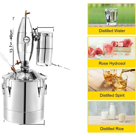 Distillateur d'alcool, condenseur à deux étages, parfait pour le brassage à domicile, 20L (1/2)