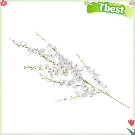 Tbest Orchidées artificielles Artificial Orchids Faux Long Stem Elegant Decoration For Home Office Wedding deco stabilisee (1/5)