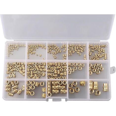 300 inserts filetés en laiton M2/M2.5/M5/M6 moletés, filetage interne (1/5)