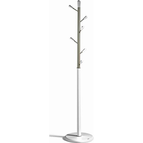 Perchero moderno mod. 413 herrajes en cromo satinado lacado blanco, 190 cm(alto)37 cm(ancho)37 cm(largo) (1/2)