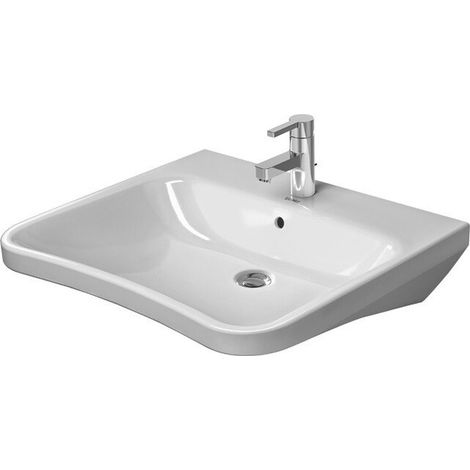 Lavabo Duravit DURASTYLE VITALavec trop plein plage de robinettrie 650x570mm 1 trou de robinetterie blanc