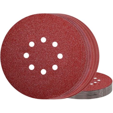 Disque Abrasif 225 mm Grain 40 pour Ponceuse Murale 8 Trous Lot de 50 Pièces