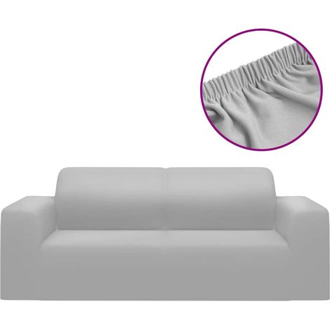 Maison Exclusive - Fodera Elasticizzata Divano 2 Posti in Jersey Poliestere Grigio (1/5)