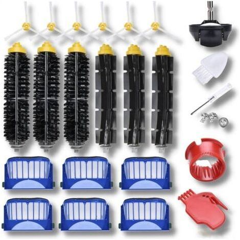 Lot de 23 pièces de rechange compatibles avec les aspirateurs iRobot Roomba 692, 671, 676, 675, 645 et 655 (ne convient pas aux autres modèles Roomba) : filtres, brosse en caoutchouc et brosse latéral (1/5)