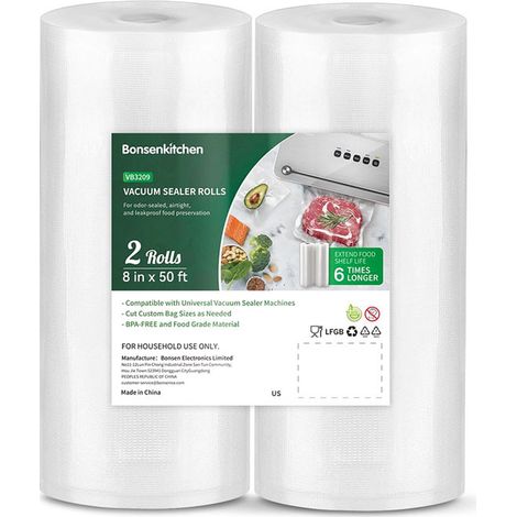 Sacs sous vide alimentaires 2 rouleaux 30x500 cm, compatible machine sous vide et cuisson, sans BPA, film étirable pour conservation (1/5)