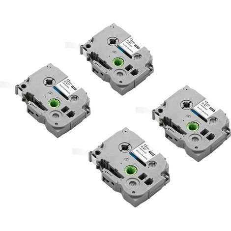Mophorn 4 Paquetes de Cinta de Etiquetas, 12 mm de Ancho, Compatible con Diversos Modelos de Etiquetadoras Brother P-Touch, Sustituto para Letra Tag TZe-231, Color Negro sobre Blanco