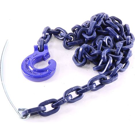 Chaîne à maillons carrés avec crochet à boucle et aiguille à perforer, qualité 10, force de traction admissible LC 8500 daN, longueur 2,5 m, chaîne Ø 10 mm