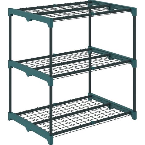 Estantería para plantas de 3 niveles de acero verde oscuro 72 cm (1/5)
