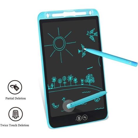 Tablette d'Ecriture LCD Ardoise Magique Tableau 10 Pouces - ZGEER - Partiel Effaçable - Bleu - Enfant (1/4)