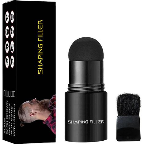 Poudre coiffante épaississante pour barbe, remplisseur de barbe temporaire colorant pour barbe et moustache, outil de modelage de poils faciaux (1/5)