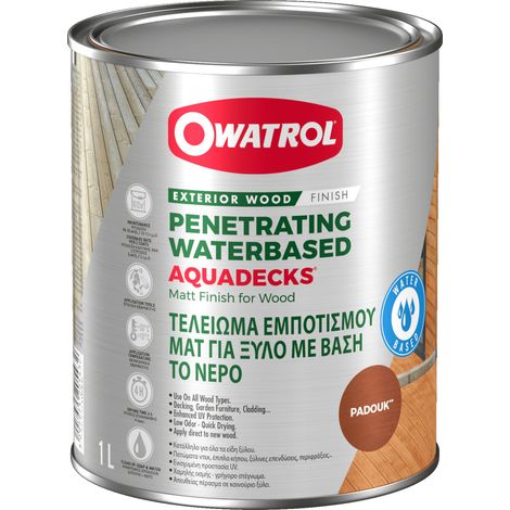 Owatrol-AQUADECKS®-Saturateur bois à l'eau-Padouk (ow40) 1 litre