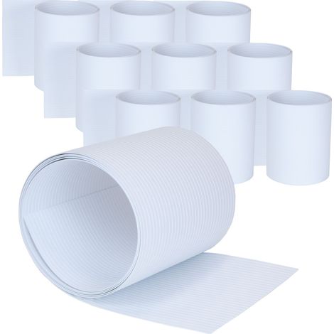 Doppelstabzaun Sichtschutzstreifen PVC - 250cm, 10 Stück (25m), 3mm Rillen Weiß