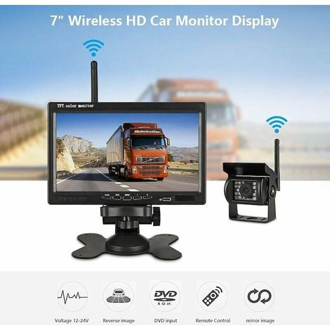 Caméra de recul sans fil avec écran LCD 7 pouces, étanche IP67, angle 120°, kit pour voiture (1/4)