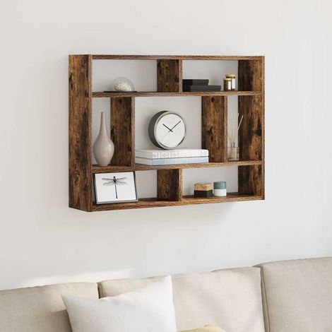 vidaXL Mensola a Muro Rovere Fumo 75x16x55 cm in Legno