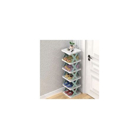 Boîte à chaussures empilable à 6 niveaux, étagère d'entrée, meuble à chaussures en plastique, gain de place