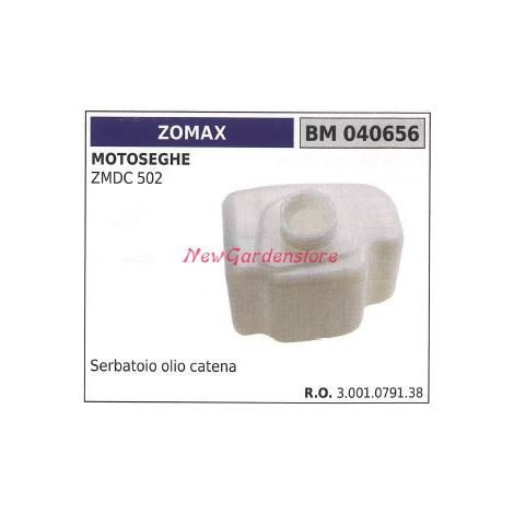 Serbatoio olio ZOMAX motore motosega ZMDC 502 040656