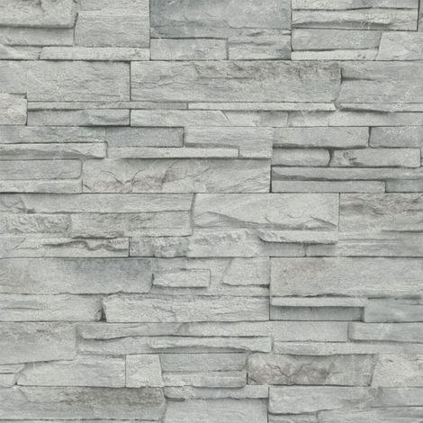 Erismann Grey Stones Wallpaper Realistic Paste The Wall Washable Strippable Vinyl