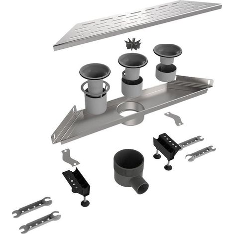Easy Drain Multi Trapezium 300 caniveau de douche avec sortie latérale 48,5cm 50mm inox (1/4)